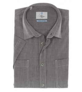 СІРА НАПІВПРИТАЛЕНА СОРОЧКА CASUAL ASTRON MIDDLE FIT НА КОРОТКИЙ РУКАВ