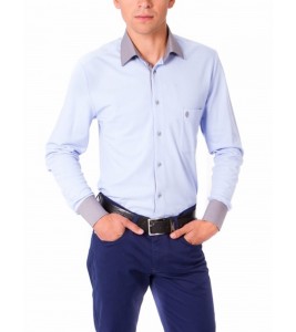 Сорочка Slim Fit Astron Blue Casual Textil