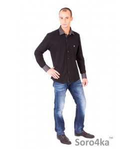 Чорна сорочка поло Slim Fit Astron Black Casual Textil
