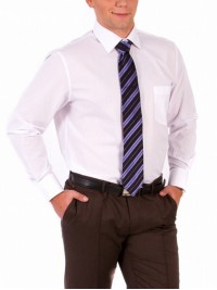 Класична біла сорочка Middle Fit Astron White Plain
