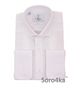БЕЛАЯ ПРИТАЛЕННАЯ РУБАШКА SLIM FIT ASTRON