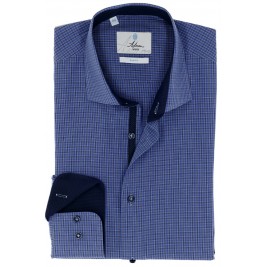 СИНЯЯ РУБАШКА В КЛЕТОЧКУ SLIM FIT ASTRON