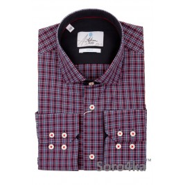 БЛАКИТНА СОРОЧКА В ЧЕРВОНУ КЛІТИНКУ SLIM FIT ASTRON