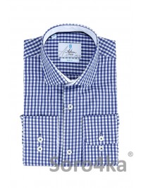 РУБАШКА В ГОЛУБУЮ КЛЕТОЧКУ SLIM FIT ASTRON