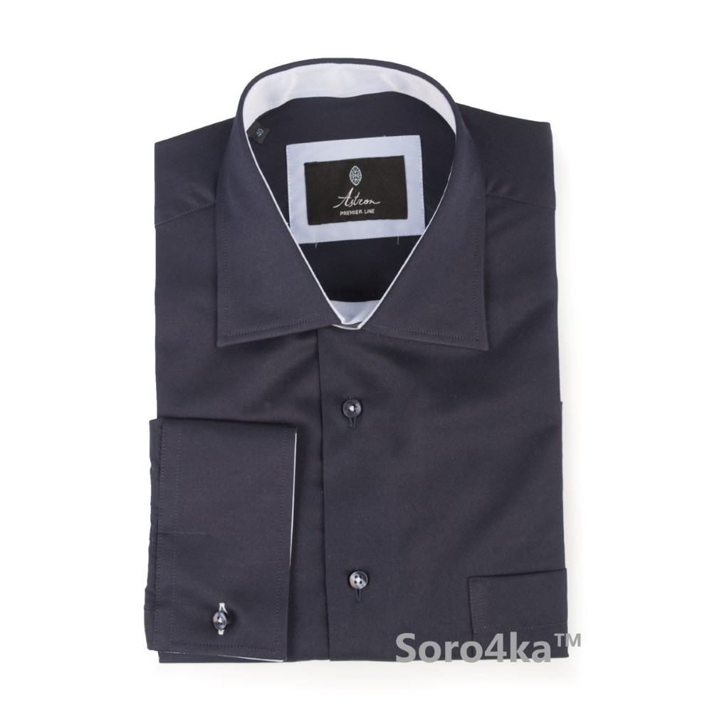 Стильна сорочка синя Middle fit Astron