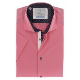 СТИЛЬНА ПРИТАЛЕНА РОЖЕВА СОРОЧКА SLIM FIT ASTRON НА КОРОТКИЙ РУКАВ СТИЛЬНА ПРИТАЛЕНА РОЖЕВА СОРОЧКА SLIM FIT ASTRON НА КОРОТКИЙ РУКАВ