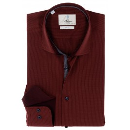 КРАСНАЯ ПРИТАЛЕННЫЕ РУБАШКА В МЕЛКУЮ ПОЛОСКУ SLIM FIT ASTRON