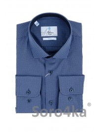 СИНЯ СОРОЧКА В ДРІБНУ КЛІТИНКУ SLIM FIT ASTRON