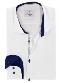 СТИЛЬНА ТЕКСТУРНА БІЛА СОРОЧКА SLIM FIT ASTRON PREMIER LINE RHOMB