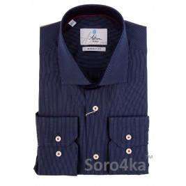 ТЕМНО-СИНЯ СОРОЧКА В ДРІБНУ БІЛУ СМУЖКУ ASTRON MIDDLE FIT