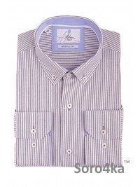 БЕЛАЯ РУБАШКА MIDDLE FIT ASTRON В СЕРУЮ ПОЛОСКУ