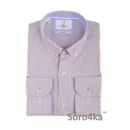 БІЛА СОРОЧКА MIDDLE FIT ASTRON В СІРУ СМУЖКУ