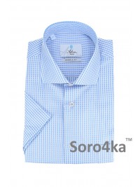 СТИЛЬНА БЛАКИТНА СОРОЧКА В ДРІБНУ КЛІТИНКУ ASTRON MIDDLE FIT