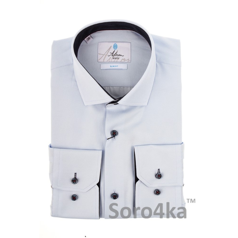 БЛАКИТНА ТЕКСТУРНА СОРОЧКА SLIM FIT ASTRON
