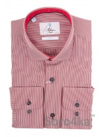 КРАСНАЯ ПРИТАЛЕННЫЕ РУБАШКА В ПОЛОСКУ SLIM FIT ASTRON