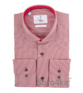 КРАСНАЯ ПРИТАЛЕННЫЕ РУБАШКА В ПОЛОСКУ SLIM FIT ASTRON