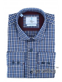 БЛАКИТНА СОРОЧКА В КЛІТИНКУ SLIM FIT ASTRON