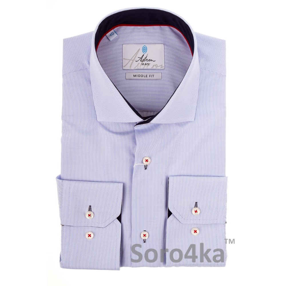 БЛАКИТНА СОРОЧКА В БІЛУ СМУЖКУ ASTRON MIDDLE FIT