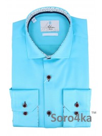 БЛАКИТНА НАПІВПРИТАЛЕНА СОРОЧКА MIDDLE FIT ASTRON AZUR BLUE