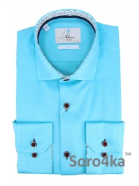 ГОЛУБАЯ ПРИТАЛЕННАЯ РУБАШКА ASTRON SLIM FIT AZUR BLUE