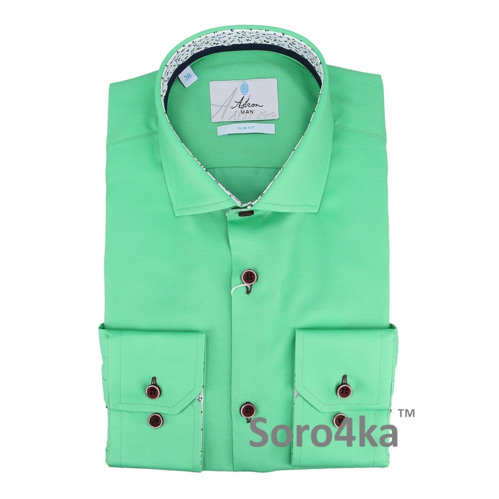 ЗЕЛЕНАЯ ПРИТАЛЕННАЯ РУБАШКА ASTRON SLIM FIT