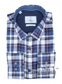 СВЕТЛАЯ РУБАШКА В ГОЛУБУЮ КРУПНУЮ КЛЕТОЧКУ ASTRON MIDDLE FIT FLANNEL