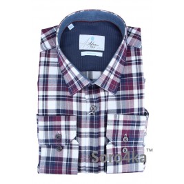 СВІТЛА СОРОЧКА В ЧЕРВОНУ ВЕЛИКУ КЛІТИНКУ ASTRON MIDDLE FIT FLANNEL