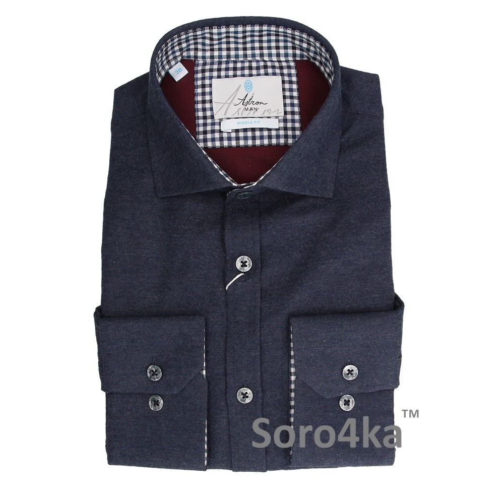 ТЕМНО-СІРА БАЙКОВА СОРОЧКА Astron Middle fit