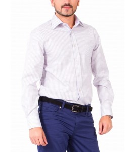 ФИОЛЕТОВАЯ РУБАШКА CASUAL ASTRON PURPLE & WHITE CHECK