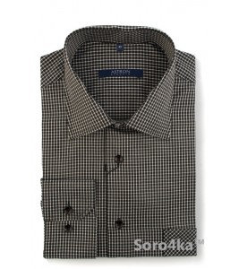 КОРИЧНЕВАЯ РУБАШКА В КЛЕТКУ MIDDLE FIT ASTRON BROWN & WHITE LONDON CHECK