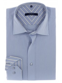 КЛАСИЧНА БЛАКИТНА ПРИТАЛЕНА СОРОЧКА В СМУЖКУ SLIM FIT ASTRON