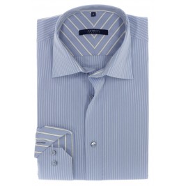 КЛАСИЧНА БЛАКИТНА ПРИТАЛЕНА СОРОЧКА В СМУЖКУ SLIM FIT ASTRON