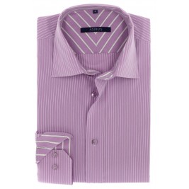 КЛАСИЧНА ФІОЛЕТОВА ПРИТАЛЕНА СОРОЧКА В СМУЖКУ SLIM FIT ASTRON