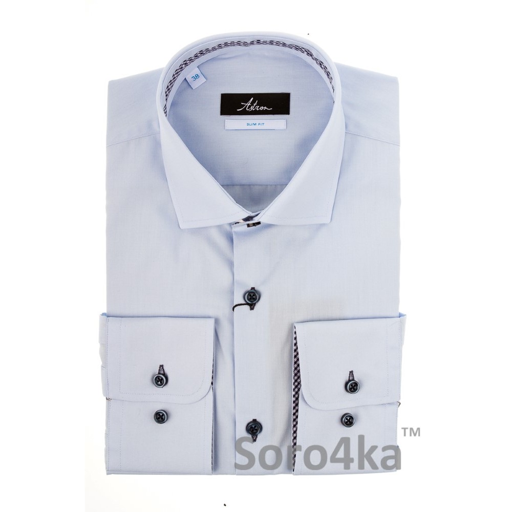 БЛАКИТНА ПРИТАЛЕНА СОРОЧКА SLIM FIT ASTRON PREMIER LINE