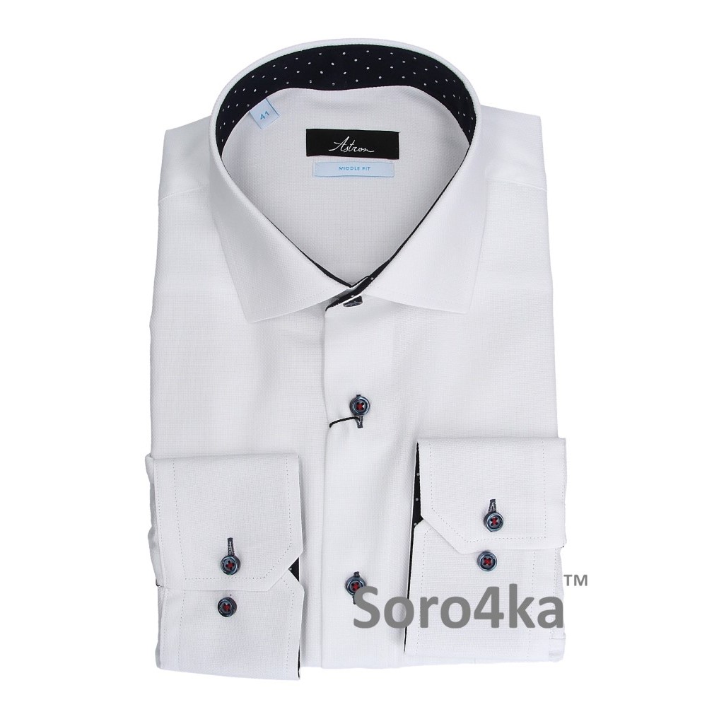 Класична біла сорочка Middle Fit Premier Line Astron White Plain