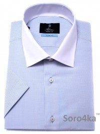 ГОЛУБАЯ РУБАШКА С КОРОТКИМ РУКАВОМ SLIM FIT ASTRON