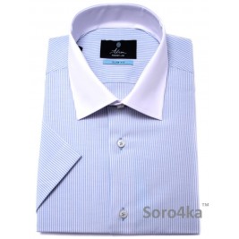 Голуба Сорочка на короткий рукав Slim fit Astron