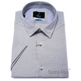 Сорочка в смужку на короткий рукав Slim fit Astron