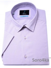 ФИОЛЕТОВАЯ РУБАШКА С КОРОТКИМ РУКАВОМ SLIM FIT ASTRON