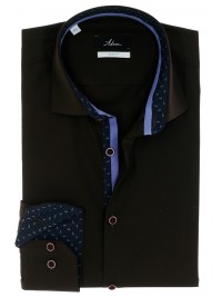 СТИЛЬНАЯ ЧЕРНАЯ РУБАШКА ASTRON SLIM FIT PREMIER LINE CHOCOLATE