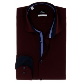 СТИЛЬНАЯ ПРИТАЛЕННАЯ БОРДОВАЯ РУБАШКА SLIM FIT ASTRON