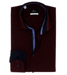 СТИЛЬНАЯ ПРИТАЛЕННАЯ БОРДОВАЯ РУБАШКА SLIM FIT ASTRON