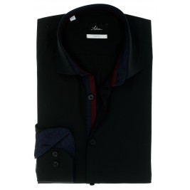СТИЛЬНАЯ ЧЕРНАЯ РУБАШКА ASTRON SLIM FIT PREMIER LINE