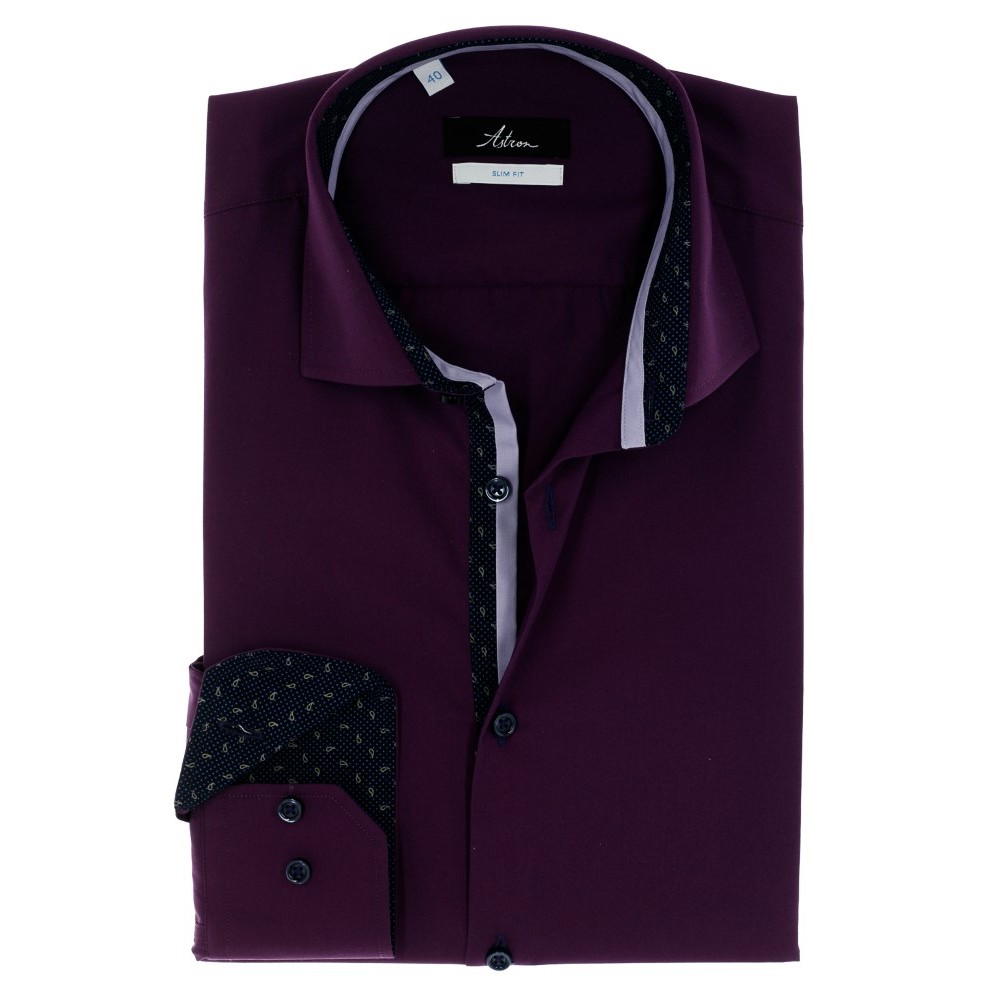 ФИОЛЕТОВАЯ ПРИТАЛЕННАЯ РУБАШКА ASTRON SLIM FIT