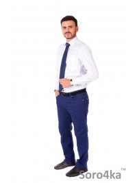 БЕЛАЯ ОФИСНАЯ РУБАШКА MIDDLE FIT ASTRON WHITE & BLUE PREMIER STRIPE