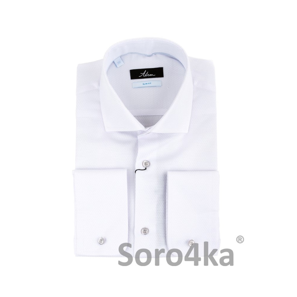 ТЕКСТУРНА БІЛА СОРОЧКА SLIM FIT ASTRON PREMIER LINE RELIEF DOT