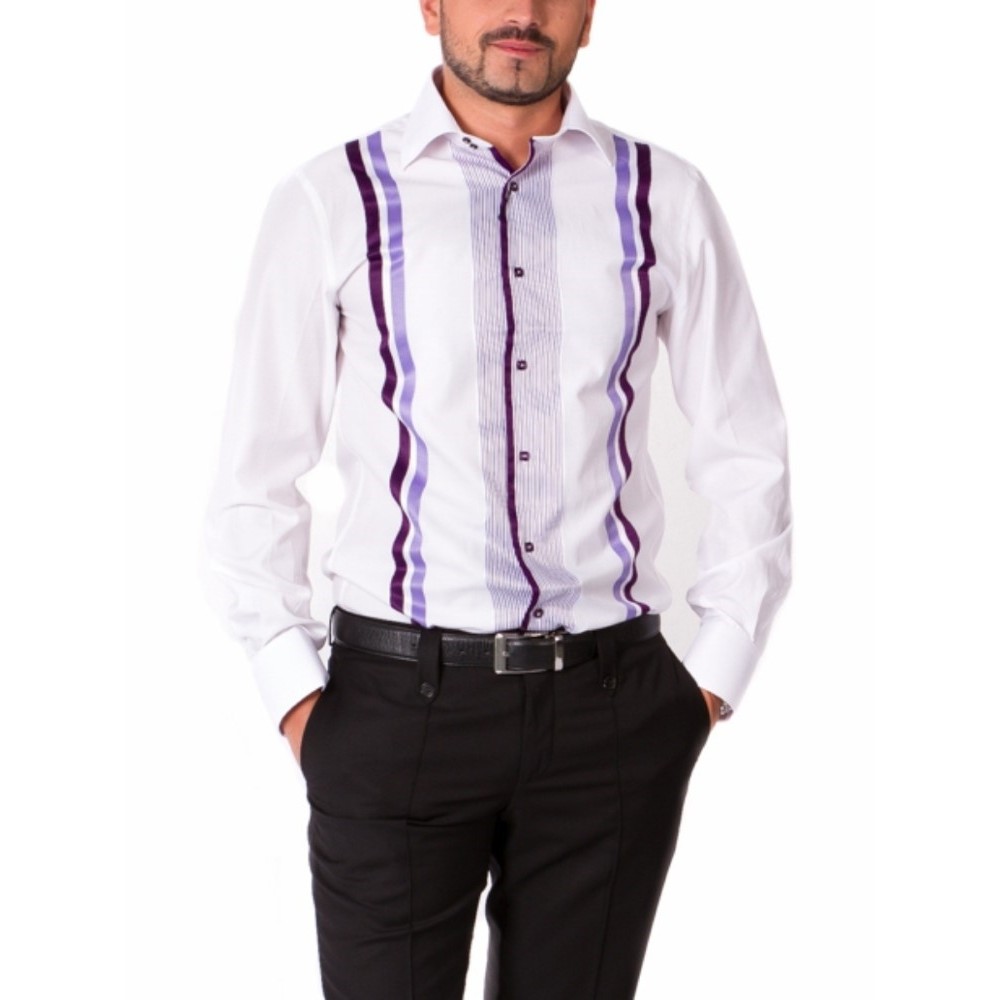 Сорочка Middle Fit Astron White&Purple It Premier Stripe