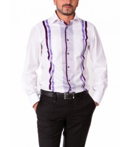 Сорочка Middle Fit Astron White&Purple It Premier Stripe
