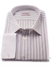 Велика Сорочка Middle Fit Astron Light Grey&White Wide Stripe