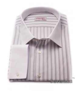 Велика Сорочка Middle Fit Astron Light Grey&White Wide Stripe